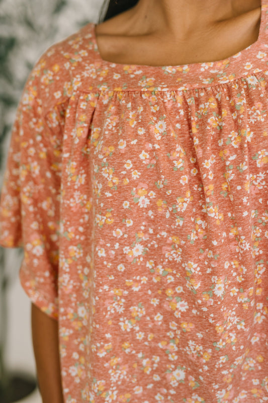 Spring Breeze Square Beck Top in Dusty Rose