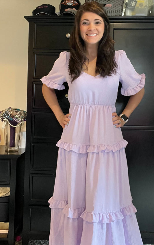 In My Carefree Era Tiered Ruffled Dress