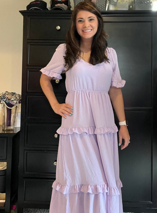 In My Carefree Era Tiered Ruffled Dress